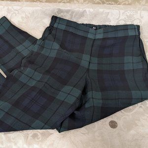 J. Crew Jamie Blue & Green Plaid Pants Size 6 NWT